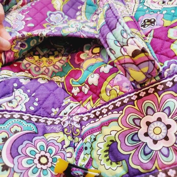Vera Bradley Hipster Heather Paisley Large Purse or Travel Tote Women's Purple - Picture 7 of 12